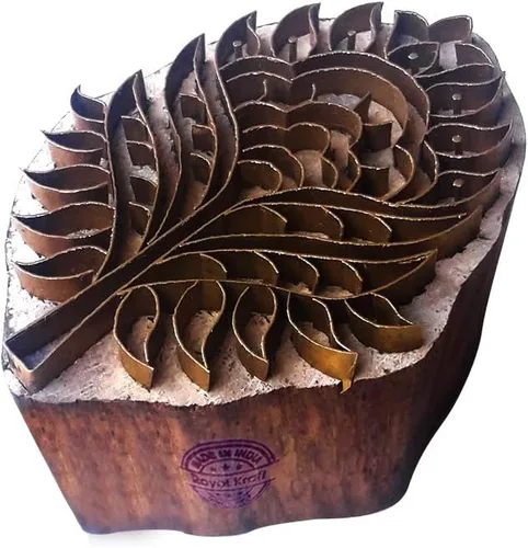 Miniatura 11 de Sello de Arcilla de Madera con Patrón de Loto de Latón para Impresión Rural BSCtag001