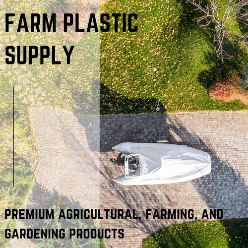 Miniatura 7 de Farm Plastic Supply Envoltura retráctil de plástico reforzado con cuerda - 10 mil (16' x 75') - Película retráctil para barco, uso con pistola