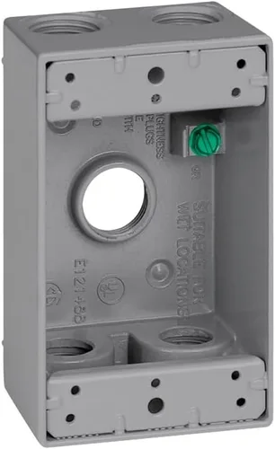 Miniatura 3 de Sigma Engineered Solutions 14251-5 1/2-Inch 5 Hole 1-Gang Caja resistente a la intemperie, gris