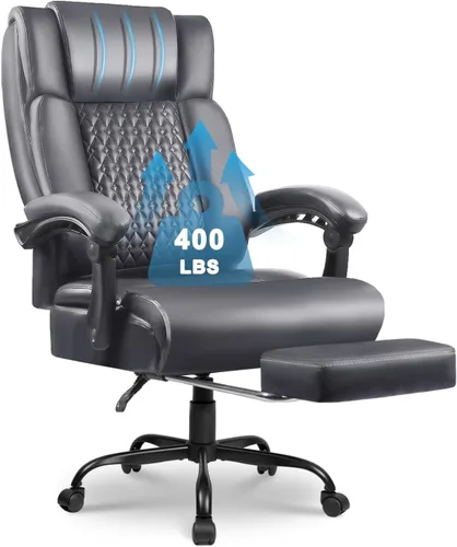 Miniatura 12 de OFIKA Silla de oficina, silla ejecutiva de oficina resistente con reposapiés, ergonómica, respaldo alto, sillas de juegos para computadora, oficina