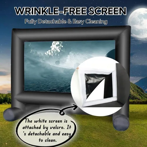Miniatura 4 de Pantalla de proyector inflable de 18 pies para exteriores, incluye ventilador de inflado, amarres y bolsa de almacenamiento, ideal para fiestas al