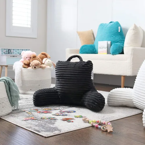 Miniatura 8 de Nestl Almohada de lectura para niños y adolescentes con espuma viscoelástica triturada, almohadas de respaldo de felpa de corte lujoso para leer