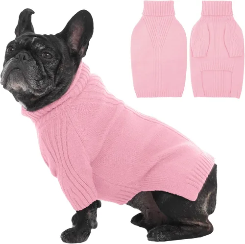 Miniatura 30 de IECOii Suéter extragrande para perro, suéteres térmicos cálidos para perros de raza gigante, ropa de punto, cuello alto de invierno, elástica
