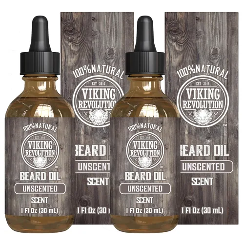 Miniatura 17 de Viking Revolution Aceite de barba de sándalo para hombres, aceite natural para barba con aceite de argán y aceite de jojoba, suavizante de barba