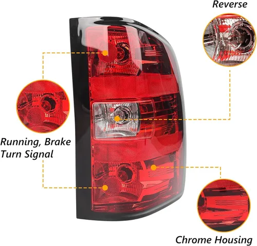 Miniatura 3 de Ensamble de luz trasera derecha Huray para Chevy Silverado 2007-2013 1500 2500 HD 3500 HD lámpara de freno trasera estilo OE 25958483 GM2801207