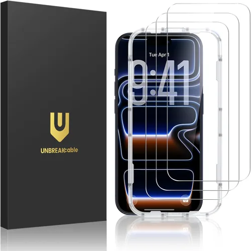Miniatura 30 de UNBREAKcable Paquete de 3 protectores de pantalla para iPhone 17 Pro Max, vidrio templado doble inastillable [marco de fácil instalación]