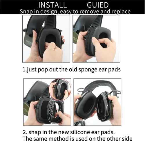 Miniatura 4 de Almohadillas de gel compatibles con Howard Leight de Honeywell, Impact Sport, Pro, Sync, serie de orejeras de protección auditiva, repuesto