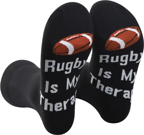 PXTIDY 2 pares de calcetines para amantes del rugby - Calcetines novedosos para fanáticos del rugby