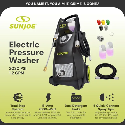 Miniatura 2 de Sun Joe SPX3000 2030 Max PSI 1.76 GPM 14.5-AMP Lavadora eléctrica de alta presión, limpieza automóviles / cercas / patios