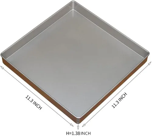 Miniatura 2 de Bandeja cuadrada antiadherente para hornear, de acero al carbono de 11 x 11 pulgadas, para hornear galletas, color dorado