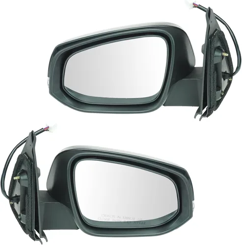 Miniatura 120 de TRQ Juego de 2 piezas de espejo lateral del conductor y del pasajero, ajuste eléctrico calentado sin memoria, color gris, compatible con Volkswagen