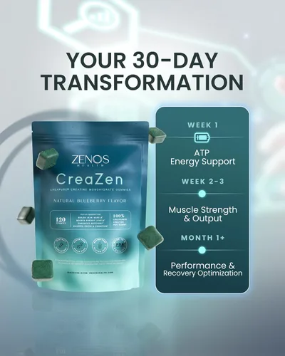 Miniatura 6 de Zenos Health CreaZen - Gomitas de monohidrato de creatina - Suplemento de creatina para el crecimiento muscular, la fuerza, la recuperación