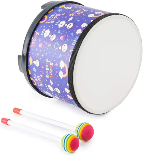 Miniatura 2 de Tambor Tom para niños pequeños: juguetes musicales para bebés, instrumentos de percusión de 8 pulgadas, tambor de madera Montessori Toys