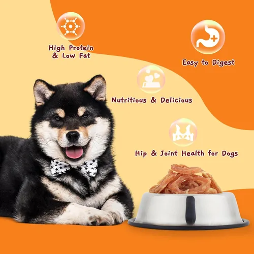 Miniatura 7 de Jungle Calling Anillos de pollo para perros pequeños, medianos y grandes, cecina de pollo asado lento, masticables para perros sin cuero crudo