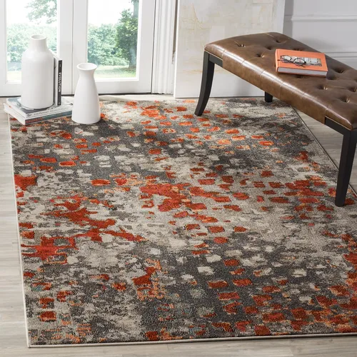 Miniatura 36 de SAFAVIEH colección Monaco MNC225E - Alfombra boho chic con diseño abstracto de acuarela, no suelta pelusa, para sala, habitación, comedor, oficina