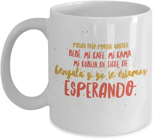 Miniatura 5 de Taza de Cafe Esperando Vaso, taza café divertidas, tazas personalizadas, coffee mug inspiradoras, taza con mensajes positivos.