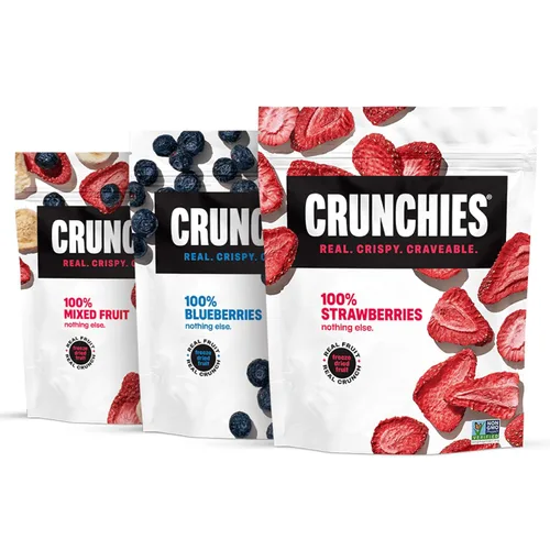 Miniatura 8 de Crunchies Frutas Liofilizadas, Fruta Crujiente 100% Totalmente Natural, Sin OGM y Kosher, Paquetes de Aperitivos de Fruta Liofilizada Resellables