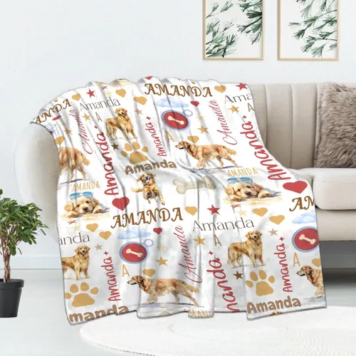 Miniatura 14 de Manta de Golden Retriever - Manta de franela suave y forro polar para perros para amantes de mascotas, mujeres, niños, niñas - 40" x 30