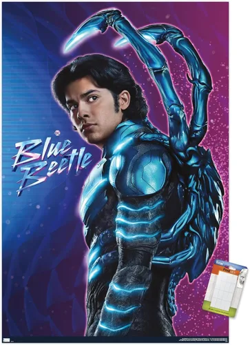 Trends International DC Comics Movie Blue Beetle - Póster de pared de Jaime Reyes, 22.4 pulgadas de largo x 14.7 W, paquete de póster y montaje