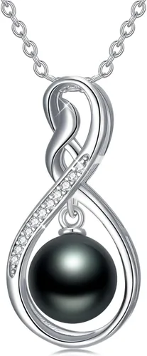 Miniatura 7 de Collar con colgante de perlas negras cultivadas, joyería fina, regalos para mujeres, collar con pedante de perlas negras de agua dulce para mujer