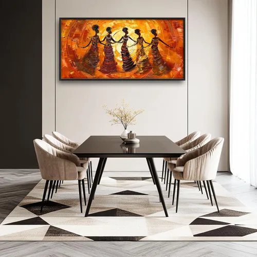 Miniatura 4 de Quorin Arte de Pared Grande Afroamericano Abstracto de Chica Negra Mujer Imágenes de Danza Decoración de Pared Retro Étnico Impresión en Lienzo
