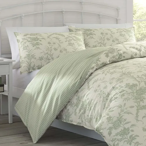 Miniatura 2 de Laura Ashley Home - Juego de funda de edredón Twin, ropa de cama de algodón reversible con funda de almohada a juego, decoración ligera