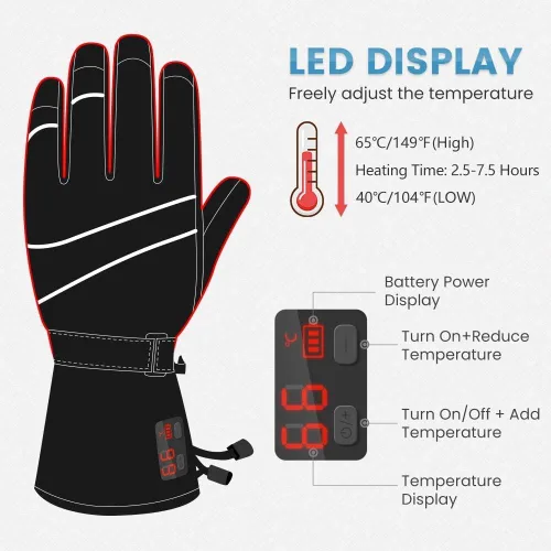 Miniatura 2 de Rechargeable Heated Gloves Touchscreen Gloves for Women and Men with Battery XXL