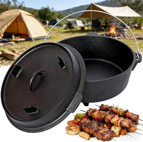 Miniatura 10 de Parrilla de Hierro Fundido Hibachi – Barbacoa portátil de carbón para cocinar al aire libre, sartén de mesa duradera, pequeño cocedor de carbón