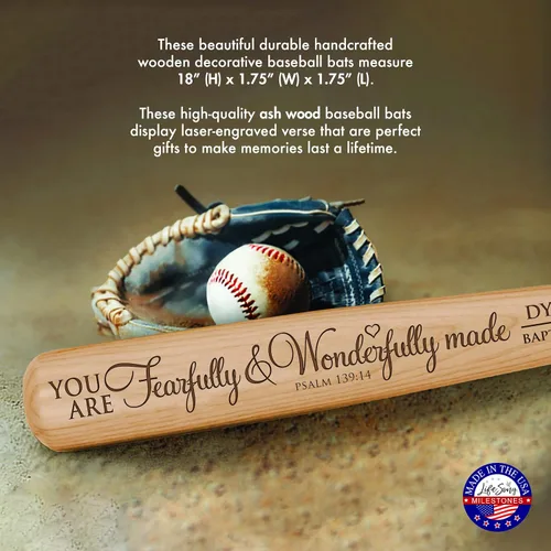Miniatura 2 de Lifesong Milestones Bate de béisbol personalizado, regalos de primera comunión para niños, regalos de bautismo grabados de madera para niños