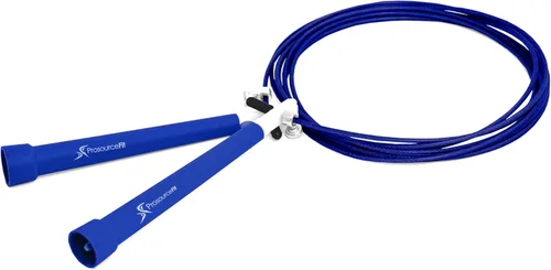 ProsourceFit Speed Jump Rope 10’ Adjustable Length, Super Fast Turning for Cardio, Boxing Azul