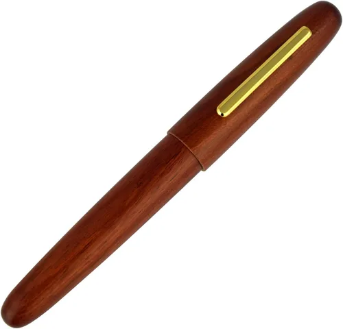 Miniatura 3 de Jinhao Heritage 9056 - Pluma estilográfica vintage de madera, palisandro natural, punta fina con convertidor de tinta recargable, colección hecha a