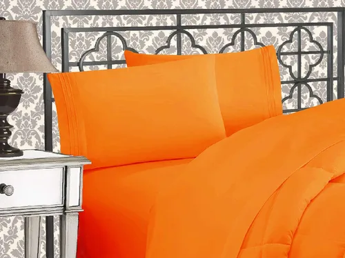 Miniatura 7 de Elegante juego de cómodas sábanas para cama de 1500 hilos resistente a arrugas y a la decoloración, calidad egipcia de lujo ultrasuave de 4 piezas
