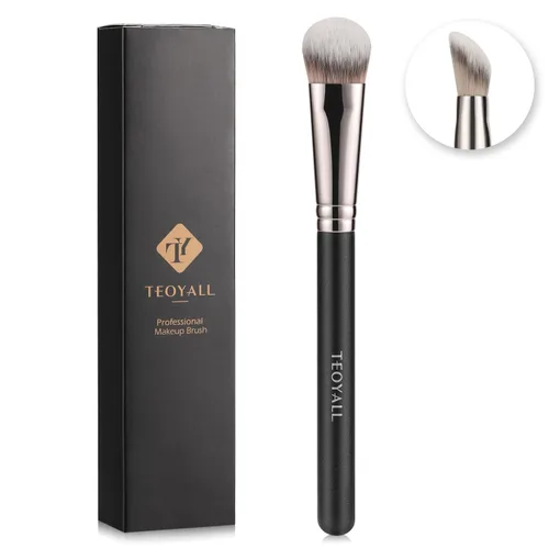 TEOYALL Brocha Correctora Angular, Pincel Sintético de Contorno para Mezcla, Fijación y Pulido con Cosmético Líquido, Crema y Polvo (Pincel en