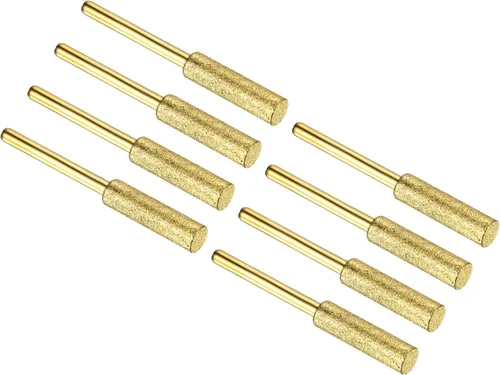 Miniatura 11 de PATIKIL Afilador de motosierra de diamante de 3/16 pulgadas, paquete de 4 unidades de afilar piedra de afilar herramienta de lijado de pulido, dorado