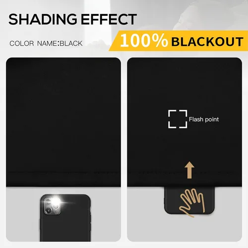 Miniatura 2 de Yakamok Cortinas negras, cortinas de ventana con aislamiento térmico y eficiencia energética para dormitorio, cortinas opacas completas y cortinas