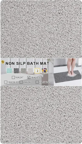 Miniatura 7 de Tapete antideslizante para bañera, tapete de baño antideslizante de 0.6 pulgadas, extra grueso, de secado rápido, tapete de ducha antideslizante