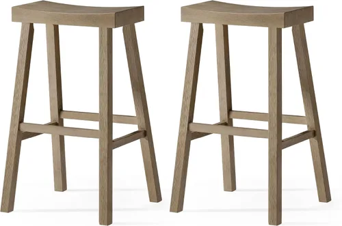 Miniatura 11 de Maven Lane Taburete de bar de cocina, moderno taburete de bar de madera de granja, sillas de isla de cocina, taburetes de bar de altura de bar