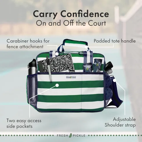 Miniatura 7 de Lola Bolsa Tote de Pickleball para Mujeres - Bolsa de Pickleball de Diseñador con Almacenamiento de Paleta, Bolsillos con Cremallera y Correa