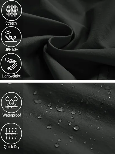 Miniatura 4 de Pantalones convertibles de senderismo para hombre, impermeables, ligeros, de secado rápido, con cremallera, pesca, viajes, safari, trabajo al aire