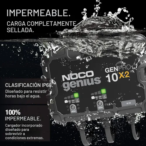 Miniatura 3 de NOCO Genius GENPRO10X2: Cargador de batería a bordo de 2 bancos y 20 A, 10 A por banco, cargador marino impermeable de 12 V con protección contra