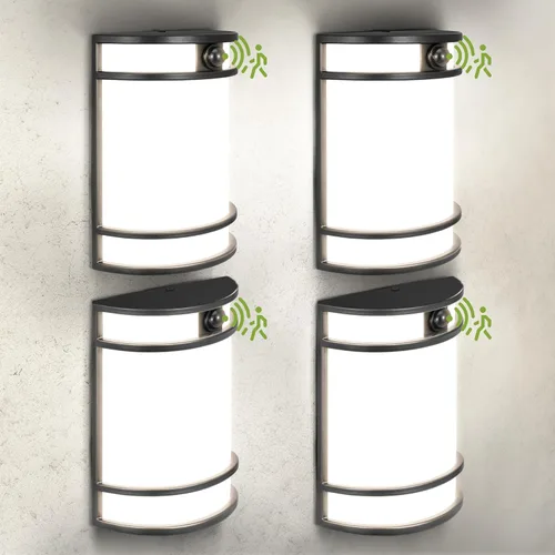 Miniatura 18 de ASD Lámpara LED de montaje en pared para exteriores e interiores de 10 pulgadas con sensor de movimiento, iluminación de pared de níquel cepillado