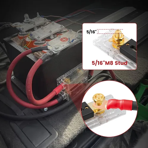 Miniatura 2 de RED WOLF Soporte de fusible ANL de audio para automóvil con fusible de 300 A para motor de arrastre, ATV, remolque, inversores, amplificador