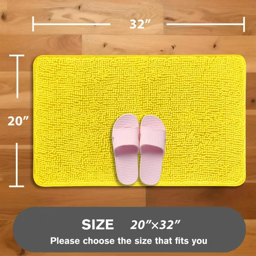Miniatura 404 de Alfombra de baño pequeña de 12 x 18 pulgadas, lavable y absorbente, antideslizante, alfombra de baño de felpilla gruesa y suave para baño, ducha