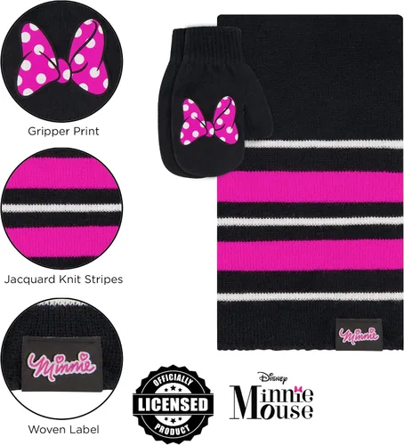 Miniatura 5 de Disney Girls Toddler Winter Hat Scarf Mittens Set 2-4 Or Minnie Mouse Hat Scarves Kids Gloves Sets 4-7