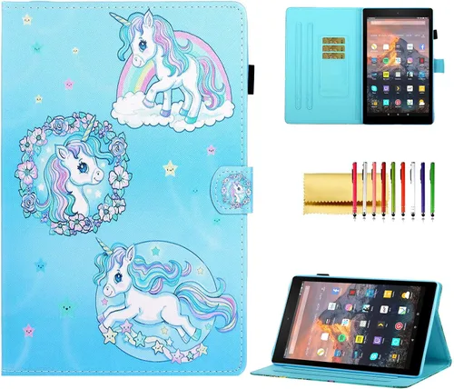 Miniatura 17 de Funda tipo cartera para tableta Amazon Fire HD 10 (5ª generación/7ª generación/9ª generación), soporte plegable delgado