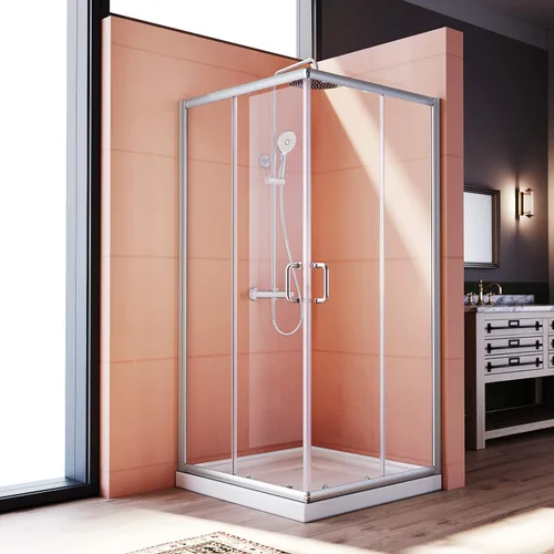 Miniatura 15 de ELEGANT Cabina de ducha esquinera de 36 pulgadas de profundidad x 36 pulgadas de ancho x 72 pulgadas de alto, puerta de ducha de esquina corredera