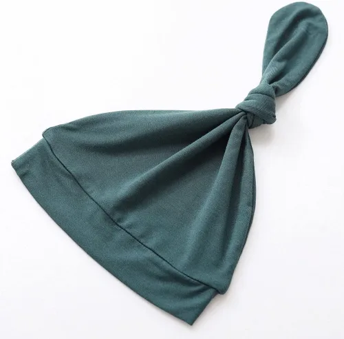 Miniatura 6 de Conjunto de gorro anudado para bebés recién nacidos, de viscosa de bambú, suave, con mitones