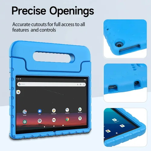Miniatura 4 de Funda para tablet Onn 2022 Gen 3 de 10.1 pulgadas (modelo: 100071485), funda protectora duradera para niños, ligera, a prueba de golpes, funda