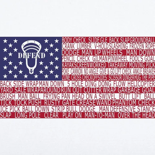 Miniatura 2 de CafePress – Adhesivo decorativo para pared de bandera de Lacrosse Defense – 35 x 21 pared vinilo calcomanía decorativo para pared, cáscara