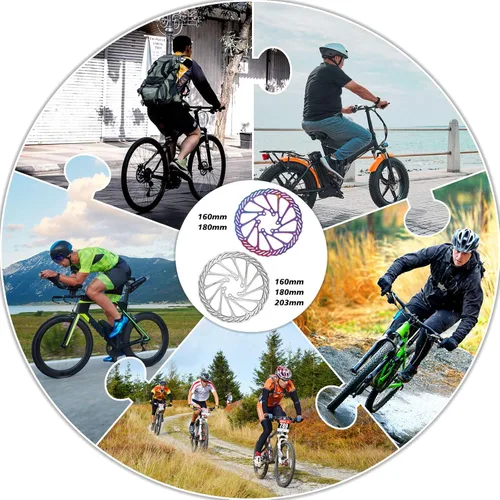 Miniatura 6 de BUCKLOS - Rotor de freno de disco MTB de 140 mm, 160 mm, 180 mm, 203 mm con 6 pernos, rotores de freno de bicicleta de acero inoxidable con Multi-c